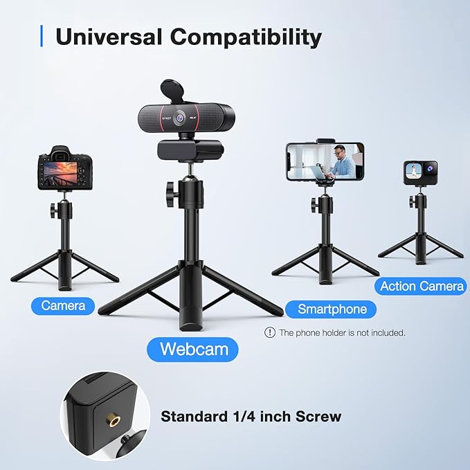 EMEET C960 4K Webcam with Tripod, 4K UHD Sony Sensor, 3 Adjustable Height Mini - Image 3