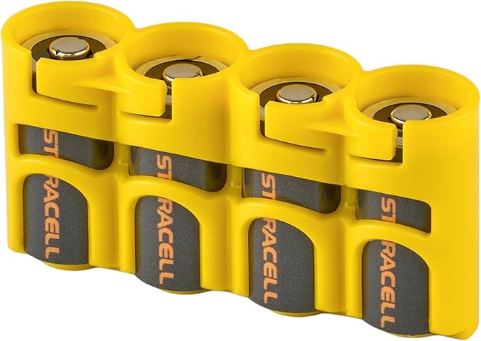 Storacell Slimline CR123 Battery Storage Caddy, Holds 4 Batteries by Storacell