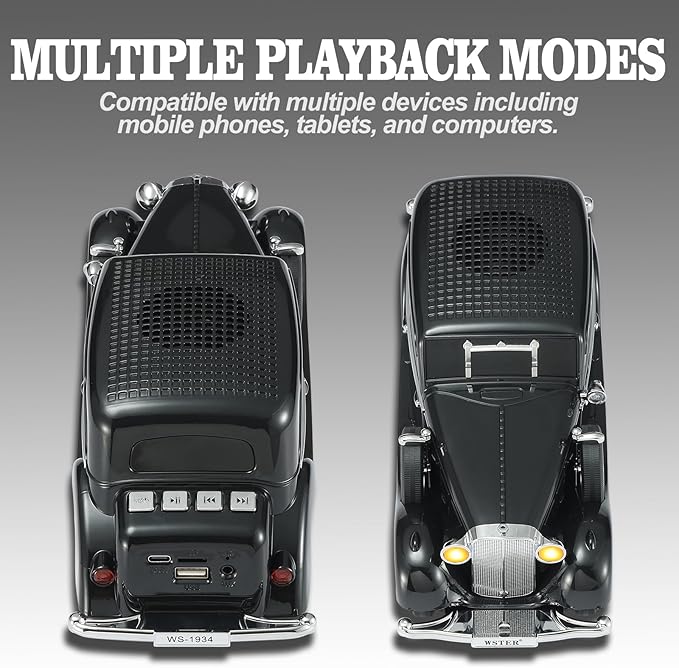 WSTER Vintage Car Bluetooth Speaker, Retro Classic Model - Image 9