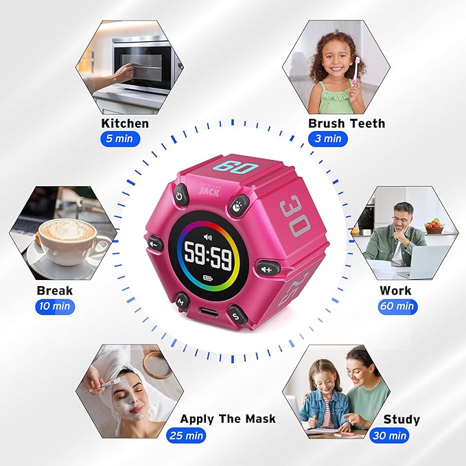 Printers Jack, Visual Pomodoro Timer, Productivity Cube Timer, Mute & Vibration - Image 5
