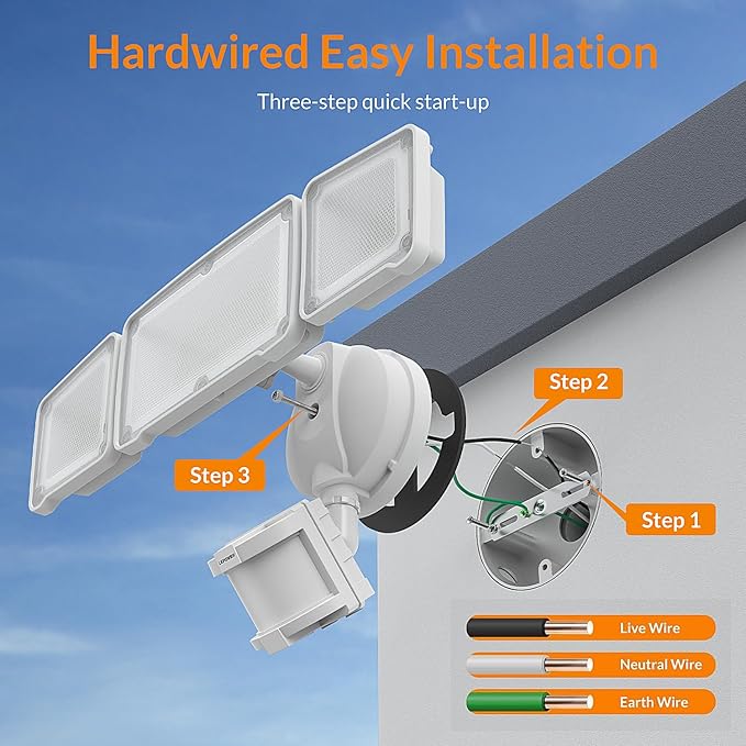 LEPOWER LED Security Lights Motion Sensor Light Outdoor, 38W 4200LM Light - Image 5