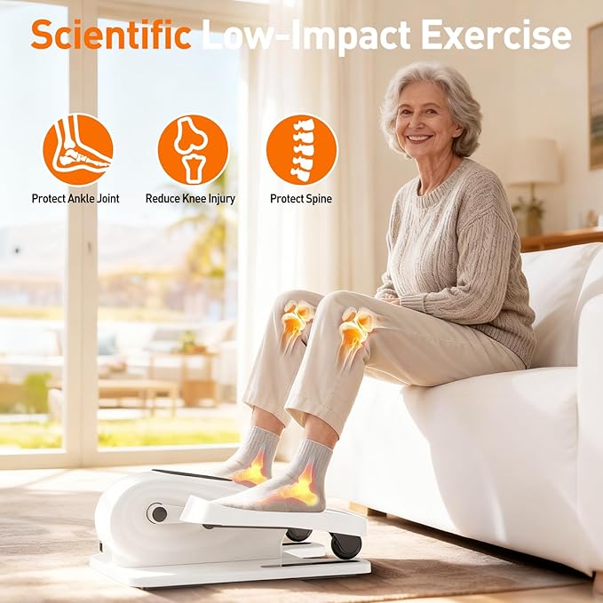 DamKee Under Desk Elliptical Exercise Machine, Electric Ellipse Leg Exerciser - Image 2