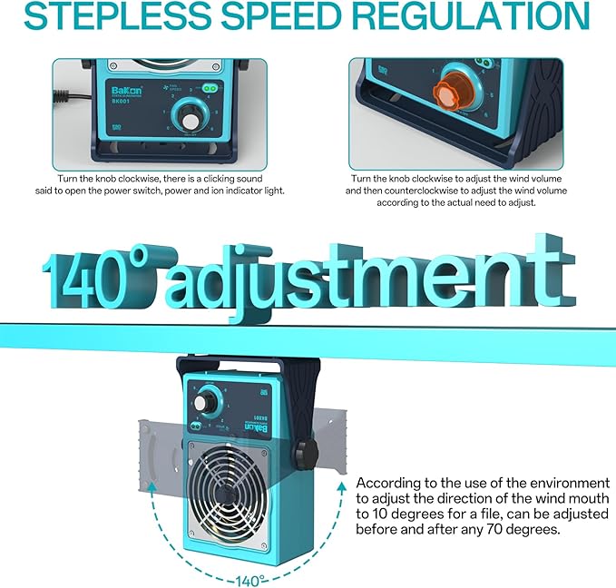 BK001 Ion Blower, Eliminate Static Electricity, Positive and Negative Charge - Image 4