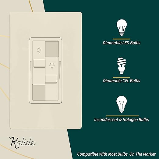 TOPGREENER Kalide Dual Load Dimmer Light Switch, Double LED Dimmer Switch - Image 3