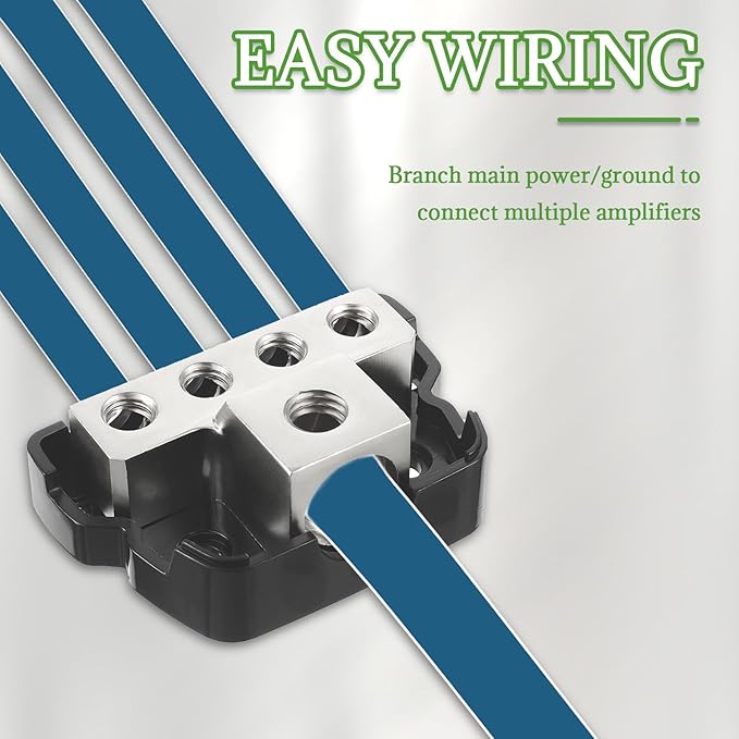 BOJACK 4 Way Power Distribution Connecting Block 1x0/2/4 Gauge Input 2x4/8 - Image 5