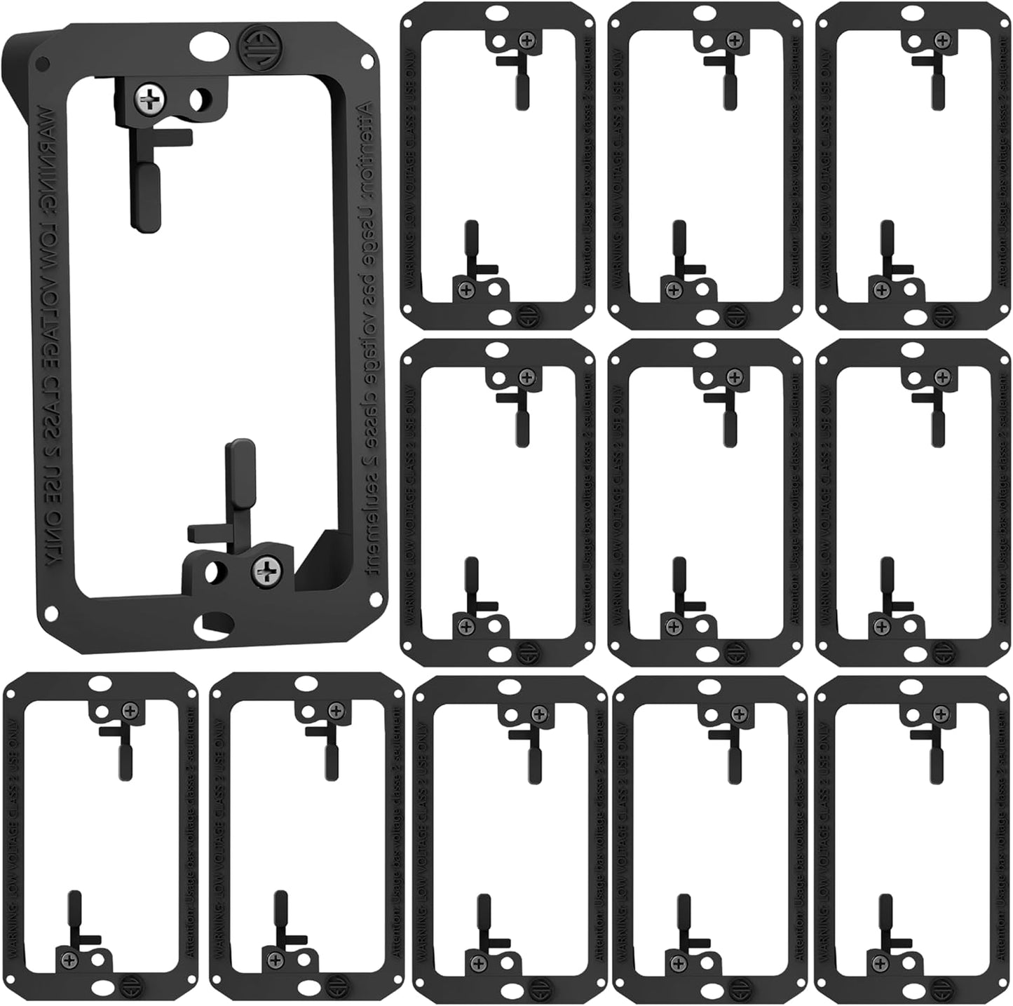 BestMounts Low Voltage Mounting Bracket 1 Gang, 12 Pack for Single Gang Wall Plate, Telephone Wires, Network Cables, HDMI, Coaxial, Speaker Cables - Low Voltage Box Cable Wall Plate Bracket, Mud Ring