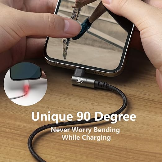90 Degree iPhone Charger 6FT 3Pack USB C to Lightning Cable Fast Charging Cord - Image 7