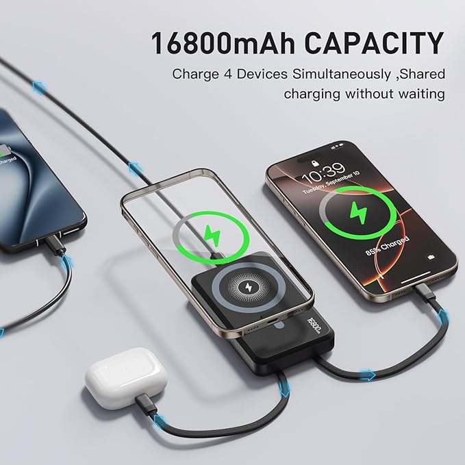 2026 Magnetic Wireless Power Bank, 16800mAh Portable Charger - Image 3