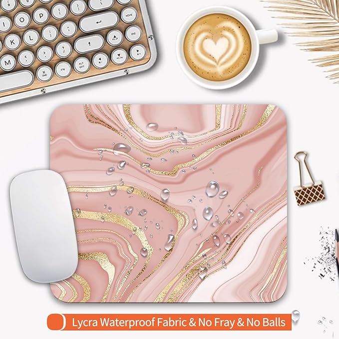 Armanza Square Mouse Pad Pink Gold, Personalized Premium-Textured Custom Mouse - Image 3