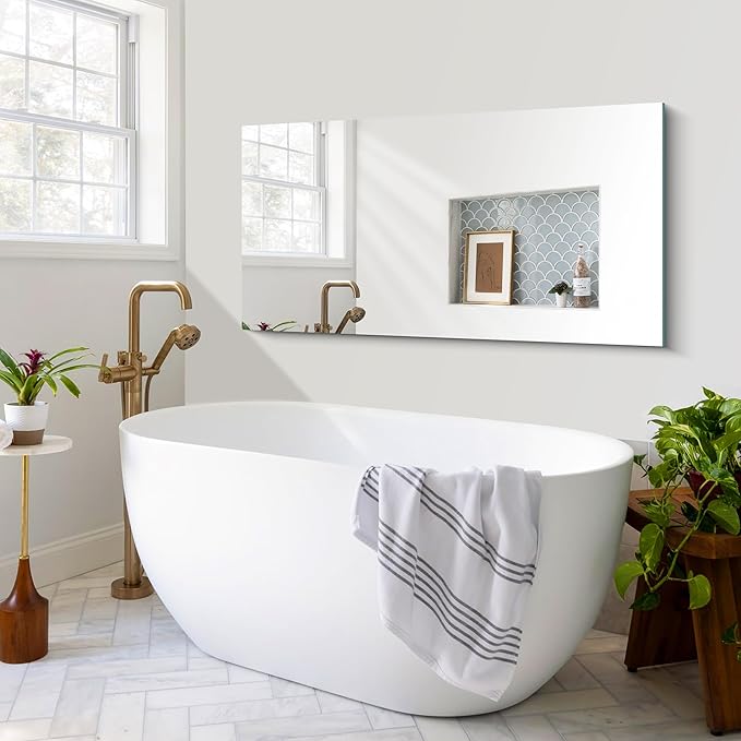 CILIBER Frameless Mirror, 24x48 Inch Large Bathroom Mirrors - Image 7