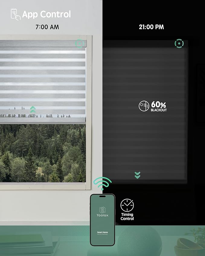 Yoolax Motorized Zebra Blinds Compatible - Image 4
