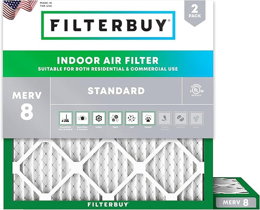 Filterbuy 23x23x1 Air Filter MERV 8 Essential Dust & Allergy Defense, by Filterbuy