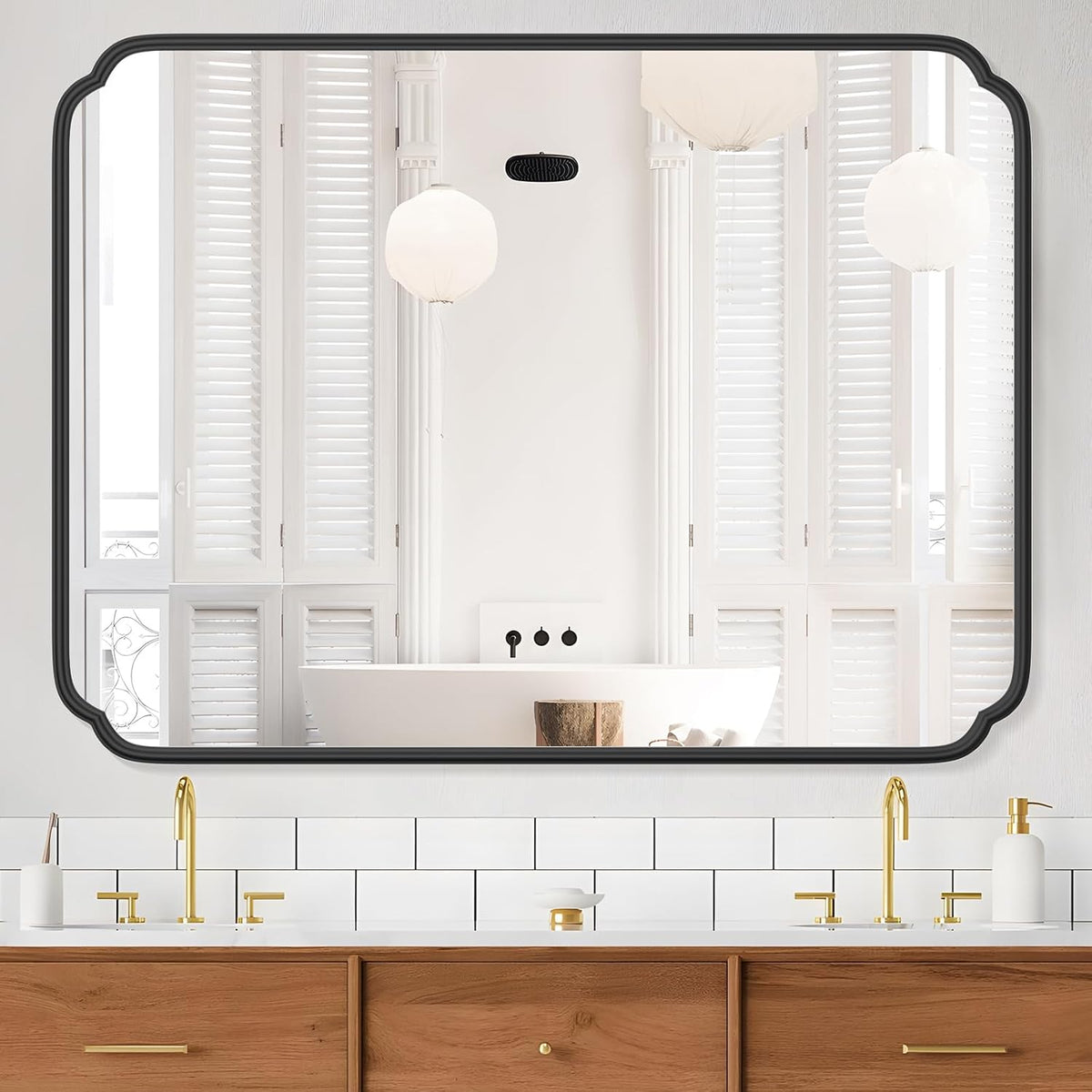 36 x 48 Inch Black Bathroom Vanity Mirror