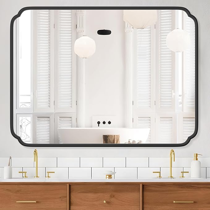 36 x 48 Inch Black Bathroom Vanity Mirror by FerytangeHome