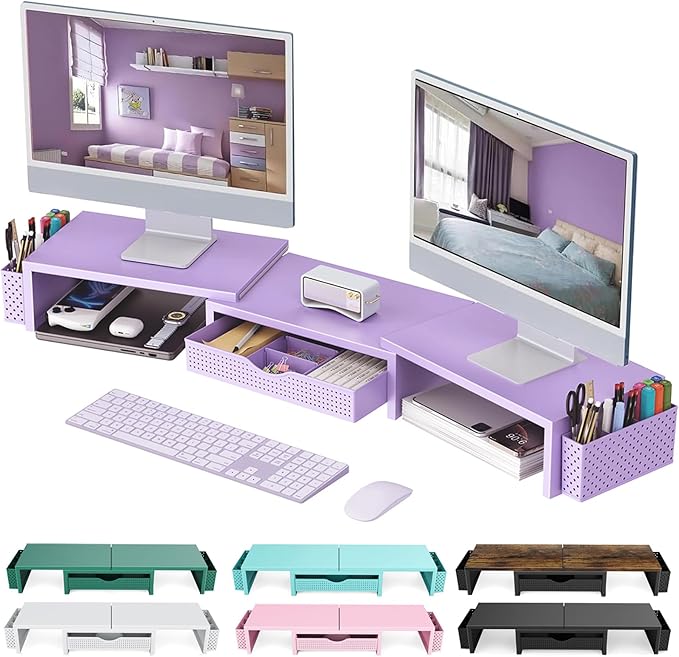 gianotter Dual Monitor Stand Riser, Desk Organizer by gianotter