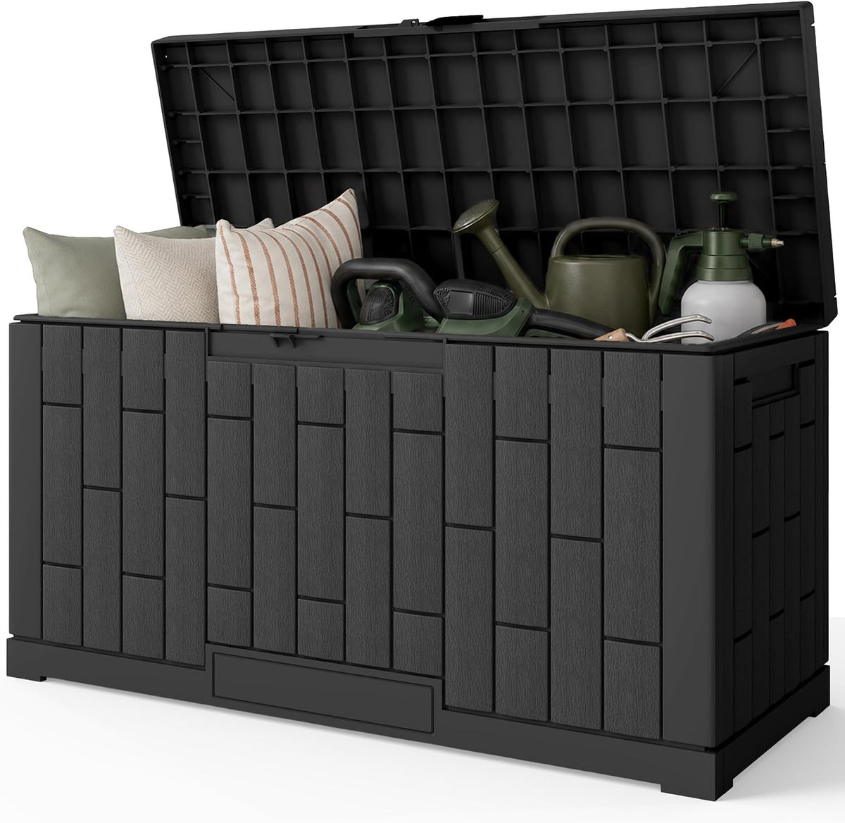 outdoor storage box, 60 gallon waterproof resin patio, main product view