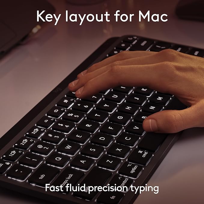 Logitech MX Keys Mini for Mac Minimalist Wireless Keyboard, Backlit Keys - Image 2