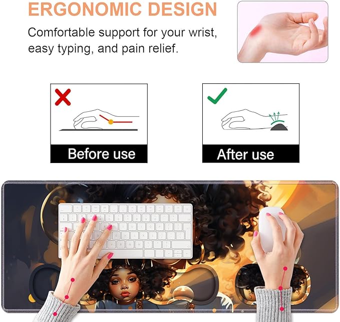 Ergonomic Keyboard Wrist Rest & Mouse Pad Wrist Rest Set, Large XXL Gaming Desk - Image 5