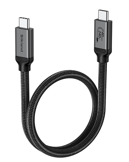 Silkland USB4 for Thunderbolt 4 Cable 1.6FT, 40Gbps Data Transfer, Short by Silkland