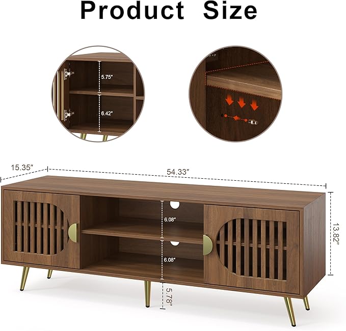 Dorivibe 54.33" Walnut TV Stand - Image 7