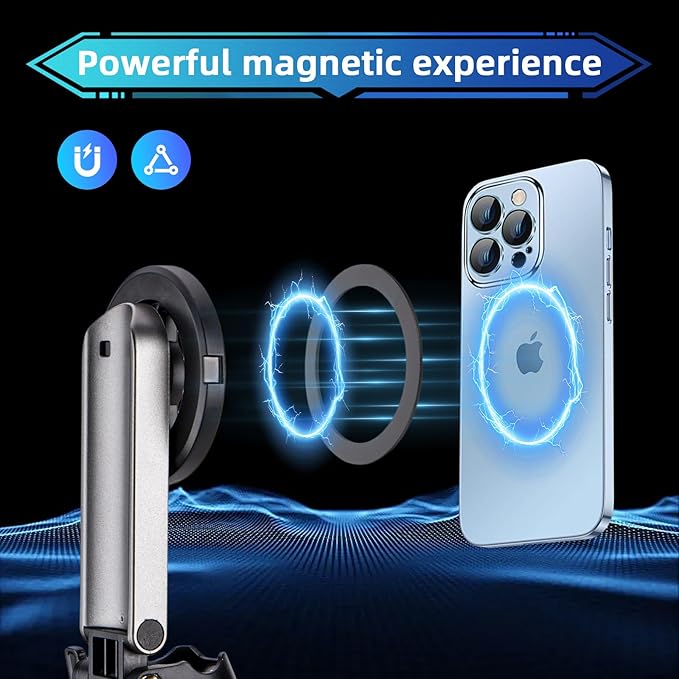 MQOUNY for Magsafe Tripod Stand for iPhone, Portable Pocket Size Selfie Stick - Image 2