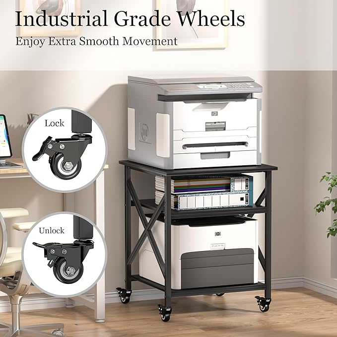 Printer Stand, 23.6 x 23.6 Inches Large Printer Stand - Image 7
