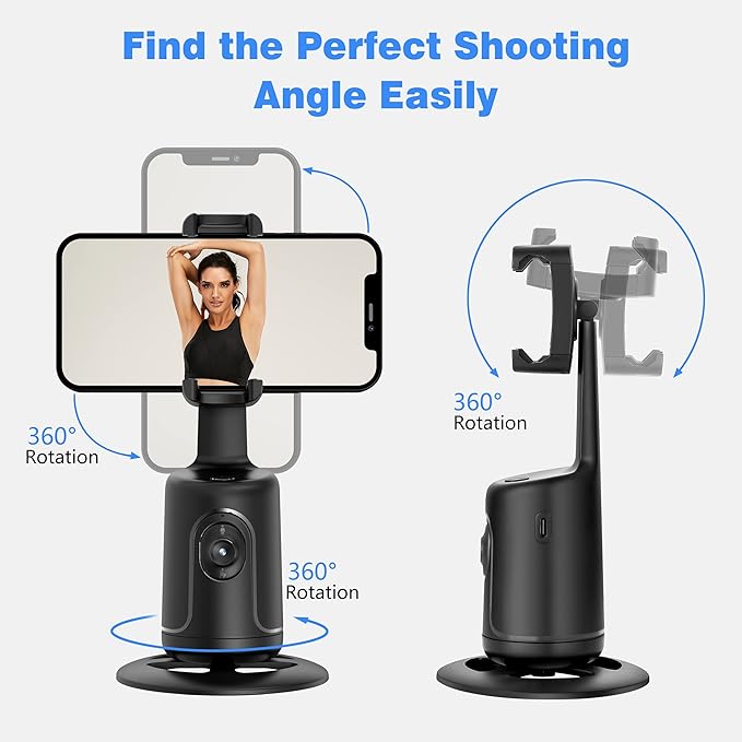 Auto Face Tracking Tripod, 360° Rotation Body Phone Camera Mount Smart Shooting - Image 11