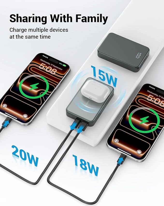 Magnetic Portable Charger for Magsafe Power Bank, 26800mAh 20W PD Large - Image 5