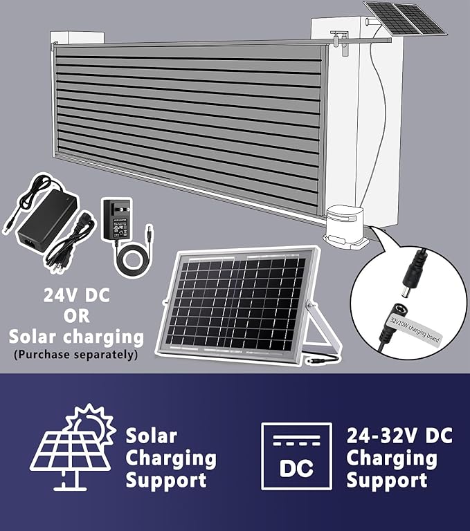 Blütezeit 1400lb Sliding Gate Opener, Solar Power | WiFi Control | Battery - Image 5