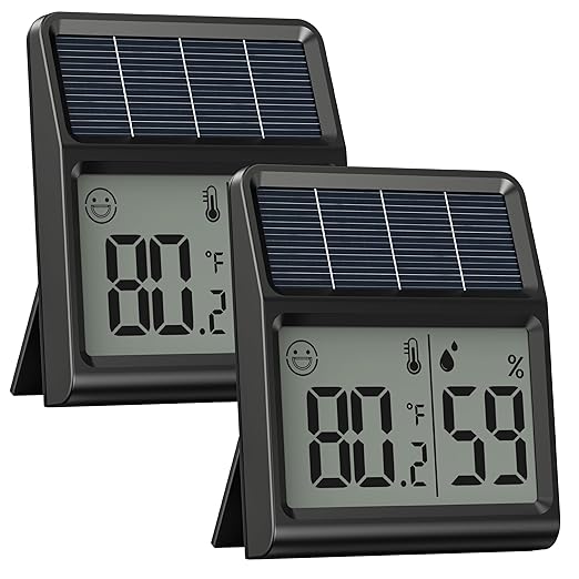 Digital Indoor Thermometer & Hygrometer, Light Powered Solar Indoor Temperature by BaldrInc