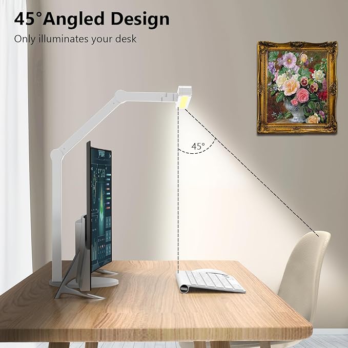 Micomlan Led Desk Lamp with Atmosphere Lighting, Rotatable Tall Architect Desk - Image 4
