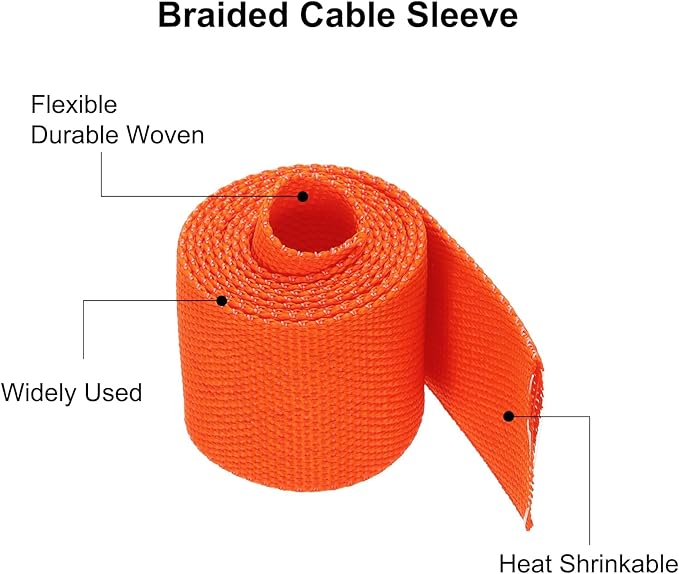 MECCANIXITY Braided Cable Sleeves Heat Shrinkable Fabric Sleeving, Network - Image 4