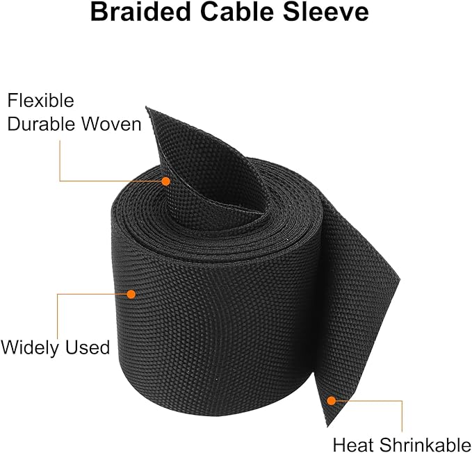 MECCANIXITY Braided Cable Sleeves Heat Shrinkable Fabric Sleeving, Network - Image 4