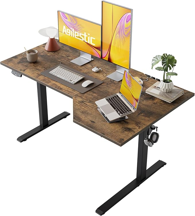 Agilestic Electric Standing Desk, L-Shaped 55 Inches Height Adjustable Desk by Agilestic