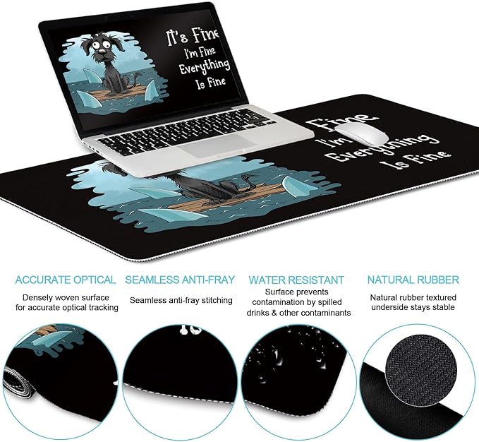LIMKRIAN Funny Dog Mouse Pad Set Large Desk Mat - Image 3