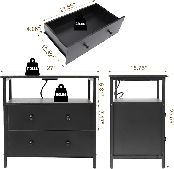 Edbuosy 27 inch Wide Night Stand - Image 3