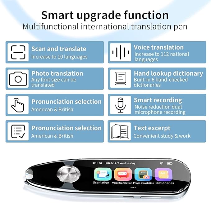 Translator Pen, Scanner Reader Pen 112 Languages OCR Digital Scanning - Image 4