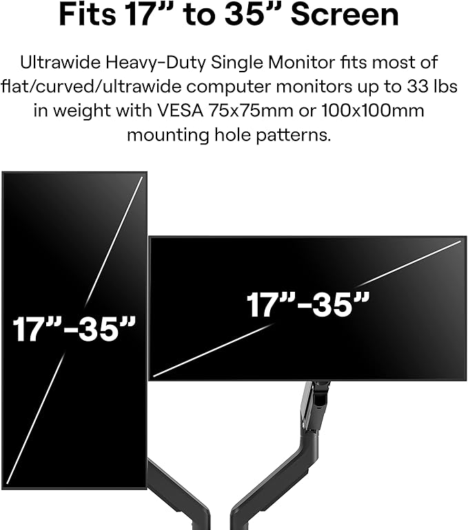 Pixio PS2D Ultrawide Heavy-Duty Premium Dual Monitor Arm Stand Desk Mount - Image 2