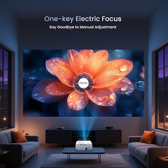 HOMPOW Projector, Native 1080P Full HD Bluetooth Projector - Image 4