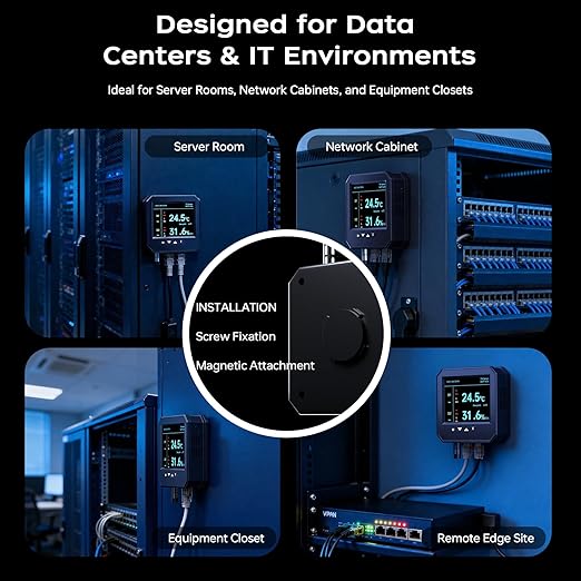 Ethernet Server Room Temperature Monitor, PoE Server Rack Temperature Humidity - Image 8