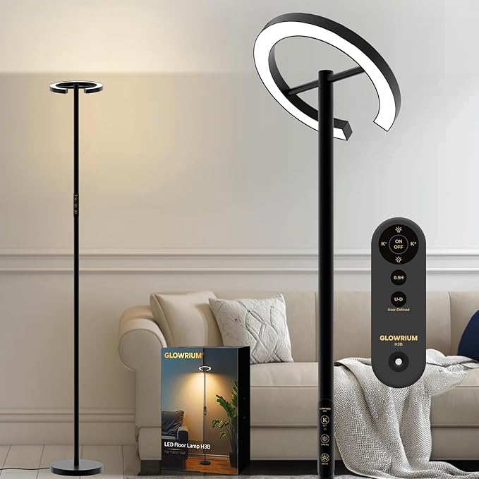 Floor Lamps for Living Room, 24W LED Floor Lamp by GLOWRIUM