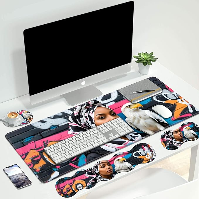 4 in 1 Ergonomic Keyboard Wrist Rest & Mouse Pad Wrist Rest Set, Large XXL - Image 7