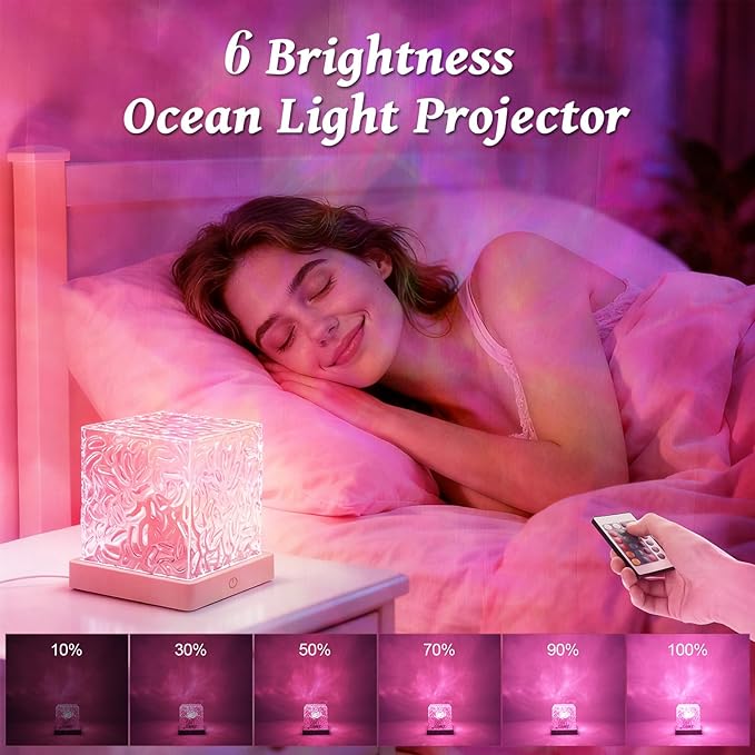 Ocean Wave Projector Light, 16 Colors Galaxy Projector Night Light Water Ripple - Image 3