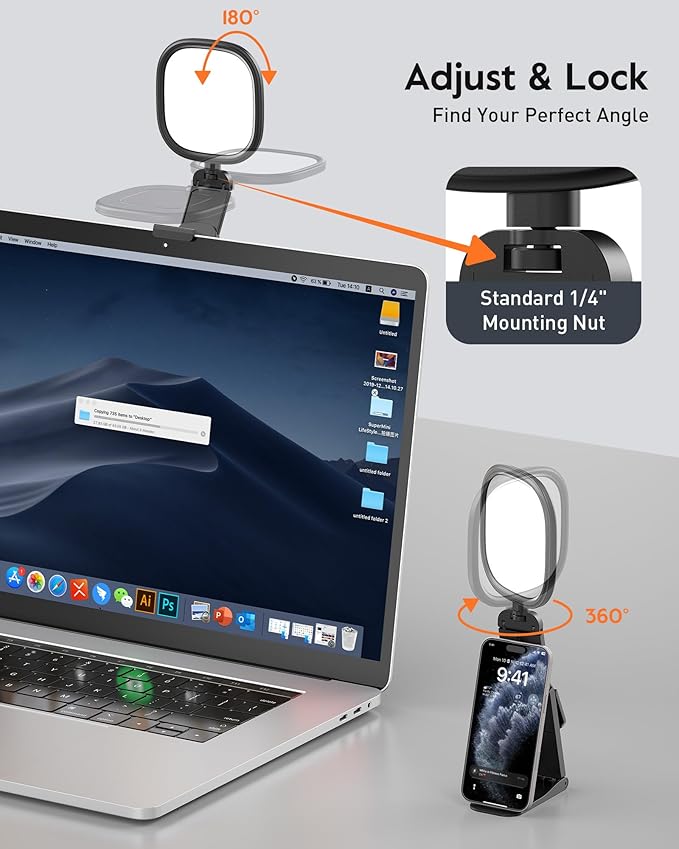 Upgraded Ring Light for Laptop, Monitor & Desk – Eye-Caring Diffused LED - Image 6