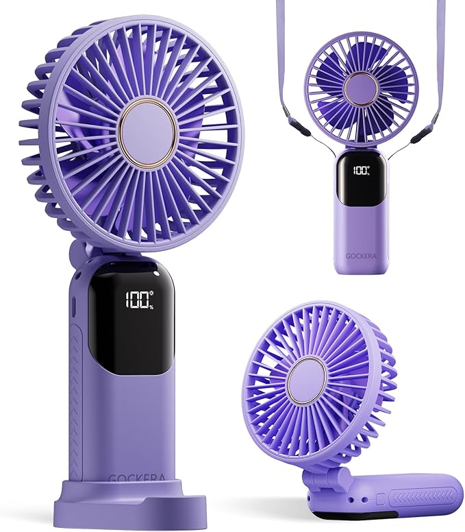 GOCKERA Portable Fan, 4200mAh Battery Operated Fan, 5 Speeds&Digital Display by GOCKERA