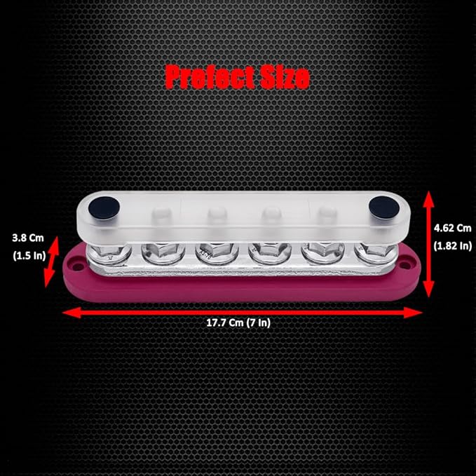 6 x M10 Studs Power Distribution Block Bus Bar 12V, Ampper 7" HD 300A Marine - Image 5