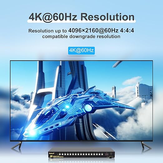 JideTech 16x1 HDMI USB KVM Switch 4K@60Hz - Image 2