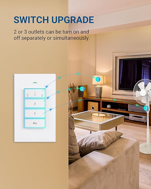 DEWENWILS Remote Control Outlet Wireless Light Switch, 2 Independent Control - Image 3