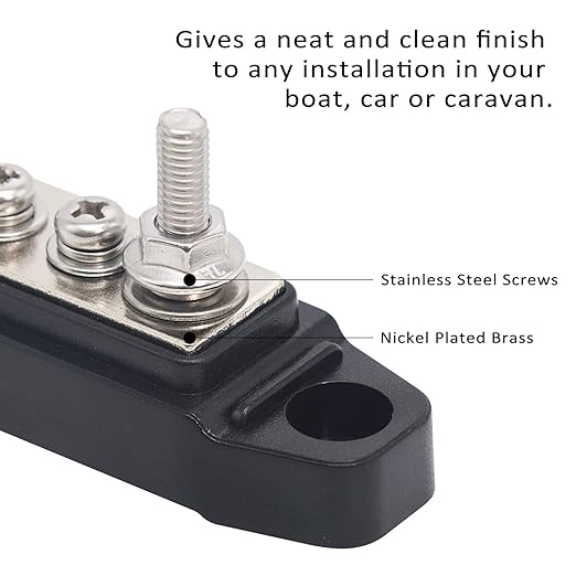 Recoil BBS25P Bus Bar 2 x M5 Studs and 5 Screw Terminals Power Distribution - Image 2