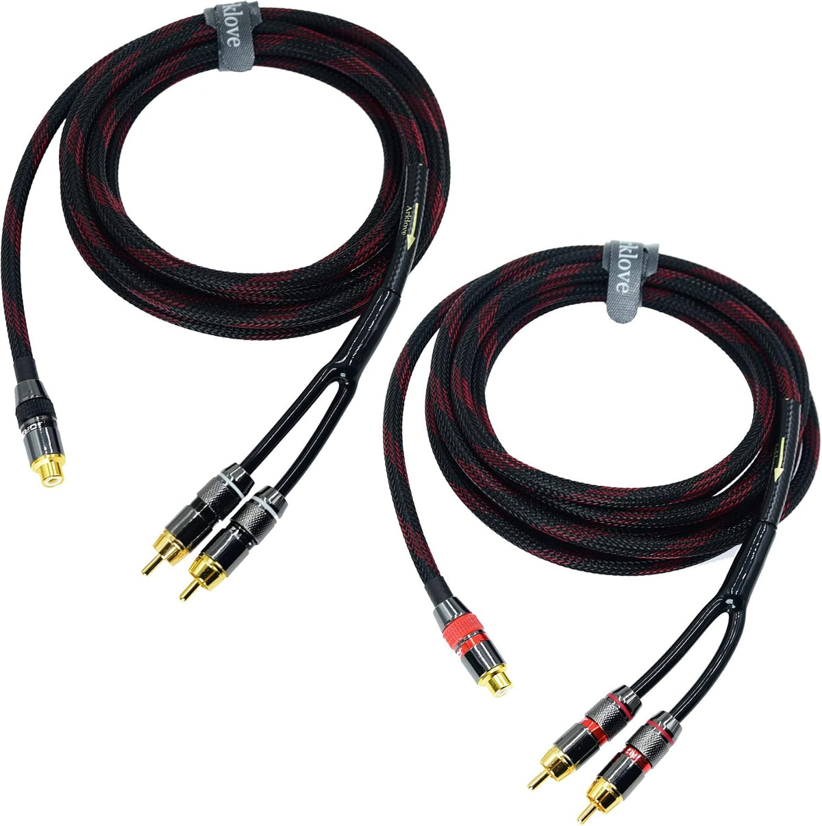 Arklove 15ft Shielded RCA Splitter Subwoofer Stereo Audio Video Cable 1 Female
